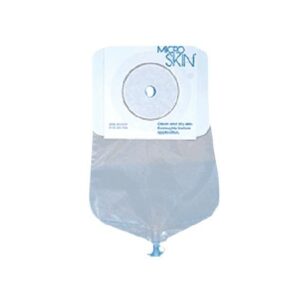 Urostomy Pouch MicroSkin One-Piece System 9 Inch Length Flat, Trim to Fit Up to 1-3/4 Inch Stoma Drainable