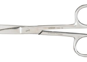 Operating Scissors Vantage 4-1/2 Inch Length Floor / Office Grade Pakistani Stainless Steel Finger Ring Handle Straight Sharp Tip / Blunt Tip