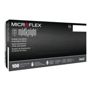 Exam Glove MICROFLEX MidKnight Large NonSterile Nitrile Standard Cuff Length Fully Textured Black Fentanyl Tested