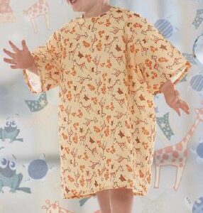 Patient Exam Gown All Stars Small Kid Design (G-Raffe Yellow) Reusable