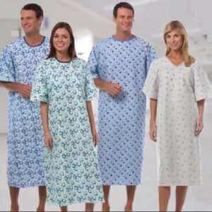 Patient Exam Gown Up to 3X-Large Green Optix Print Reusable