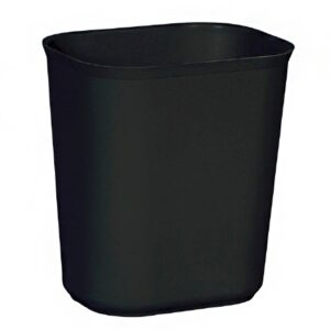 Fire-Resistant Trash Can 56 Quart / 14 gal. Black Thermoset Polyester Rectangular