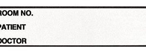 Pre-Printed Label Wide-Trak Chart Tab White Paper Room No_Paitent_Doctor_ Black Patient Information 1-1/2 X 4 Inch
