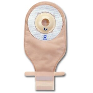 Ileostomy / Colostomy Pouch UltraLite One-Piece System 9 Inch Length Deep Convex, Pre-Cut 1-1/4 Inch Stoma Drainable