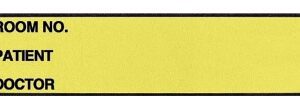 Pre-Printed Label Wide-Trak Chart Tab Yellow Paper Room No_Paitent_Doctor_ Black Patient Information 1-3/8 X 5-3/8 Inch
