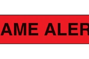 Pre-Printed Label Barkley Auxiliary Label Red Paper Name Alert Black Alert Label 3/8 X 1-5/8 Inch