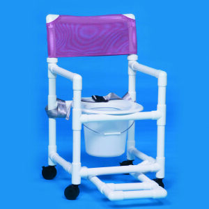 Commode / Shower Chair Standard Fixed Arms PVC Frame Mesh Backrest 20-1/2 Inch Seat Width 300 lbs. Weight Capacity
