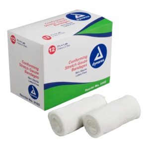 Conforming Bandage Dynarex 3 Inch X 4-1/10 Yard 1-Ply NonSterile 12 per Pack