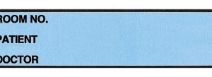 Pre-Printed Label Wide-Trak Chart Tab Blue Paper Room No_Paitent_Doctor_ Black Patient Information 1-3/8 X 5-3/8 Inch