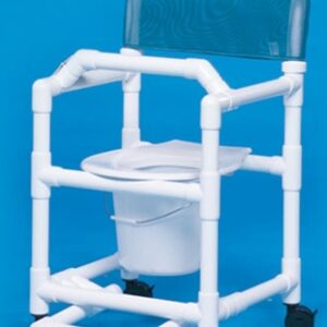Commode / Shower Chair Standard Fixed Arms PVC Frame Mesh Backrest 17-1/4 Inch Seat Width 300 lbs. Weight Capacity