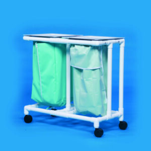 Double Hamper with Bags Select 4 Casters 39 gal.