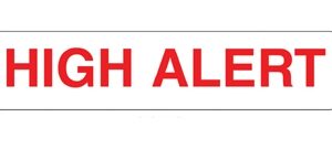 Pre-Printed Label Indeed Caution Label White Paper HighAlert Red Alert Label 3/8 X 1-5/8 Inch