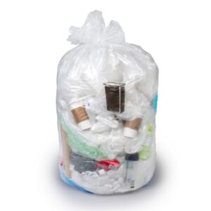 Trash Bag Colonial Bag 45 gal. Clear HDPE 16 Mic. 40 X 48 Inch X-Seal Bottom Flat Pack