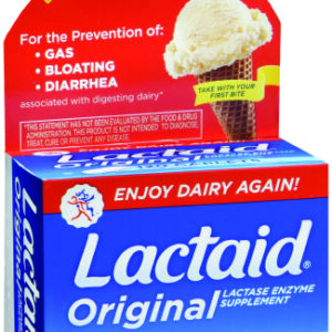 Dietary Supplement Lactaid Original Lactase Enzyme 3,300 IU Strength Tablet 120 per Box Unflavored