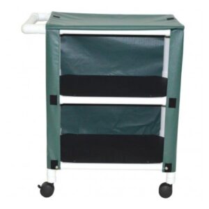 Linen Cart with Cover 2 Shelves 75 lbs. per Shelf Weight Capacity PVC 3 Inch Twin Casters