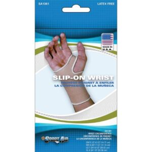 Wrist Support Sleeve Cotton Elastic Left or Right Hand Beige Medium