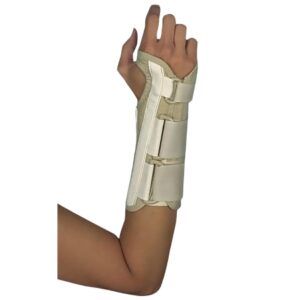 Wrist Brace Deluxe Contoured Foam / Metal / Nylon Left Hand Beige Medium