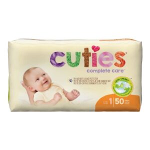 Unisex Baby Diaper Cuties Complete Care Size 1 Disposable Heavy Absorbency