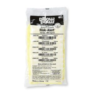 Slipper Socks Pillow Paws Risk Alert Terries Unisex Adult X-Large All Around Tread Single Patient Use Yellow