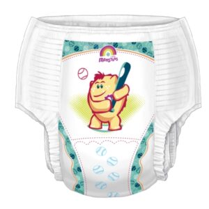 Male Toddler Training Pants Cardinal Health Wings Pull On with Tear Away Seams Size 3T to 4T Disposable Heavy Absorbency