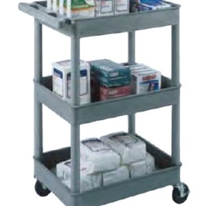 Utility Cart 18 X 24 X 40.5 Inch Black / Gray 12 Inch Spacing