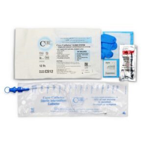Intermittent Catheter Tray Cure Catheter Closed System Unisex / Straight Tip 12 Fr. Without Balloon