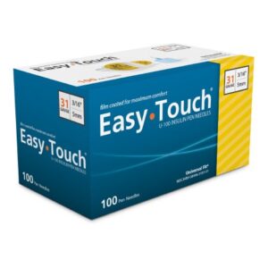 Standard Insulin Pen Needle EasyTouch 31 Gauge 5 mm Length NonSafety