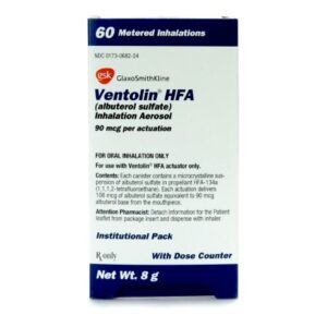 Ventolin HFA Albuterol Sulfate 90 mcg Aerosol 8 Gram 60 Doses