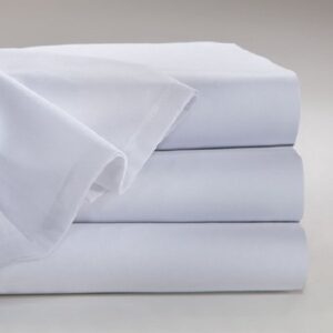 Bed Sheet Fitted 36 X 80 X 6 Inch White 55% Cotton / 45% Polyester Reusable