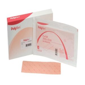 Foam Dressing PolyMem 4 X 12-1/2 Inch Without Border Film Backing Nonadhesive Rectangle Sterile