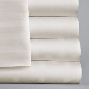 Bed Sheet ComforTwill Fitted 39 X 80 X 14 Inch Bone 70% Cotton / 30% Polyester Reusable