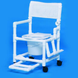 Commode / Shower Chair Standard Drop Arm – Left PVC Frame Mesh Backrest 17-1/4 Inch Seat Width 300 lbs. Weight Capacity