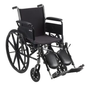 Lightweight Wheelchair drive Cruiser III Dual Axle Full Length Arm Elevating Legrest Black Upholstery 16 Inch Seat Width Adult 300 lbs. Weight Capacity