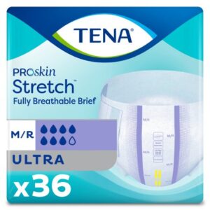 Unisex Adult Incontinence Brief TENA ProSkin Stretch Ultra Medium Disposable Heavy Absorbency