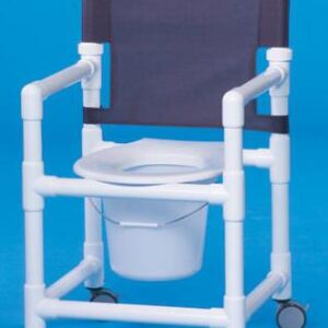 Commode / Shower Chair Select Fixed Arms PVC Frame Mesh Backrest 17-1/4 Inch Seat Width 300 lbs. Weight Capacity