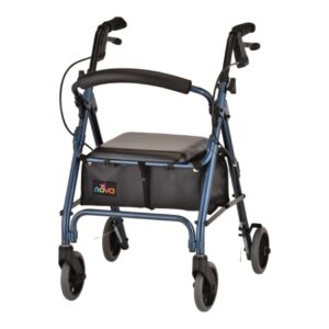 4 Wheel Rollator GetGO Petite Blue Adjustable Height / Folding Aluminum Frame