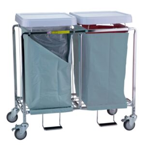 Double Hamper with Bags 4 Casters 30 to 35 gal.