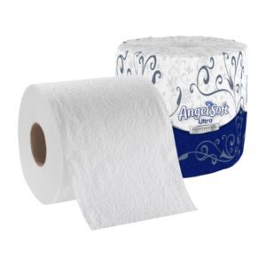 Toilet Tissue Angel Soft Ultra Professional Series White 2-Ply Standard Size Cored Roll 400 Sheets 4 X 4 Inch