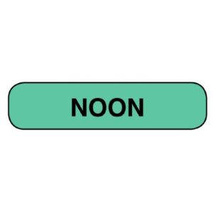 Pre-Printed Label Apothecary Products Auxiliary Label Green Paper Noon Black Safety and Instructional 3/8 X 1-9/16 Inch