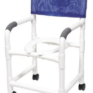 Commode / Shower Chair Lumex Fixed Arms PVC Frame Mesh Backrest 26 Inch Seat Width 425 lbs. Weight Capacity