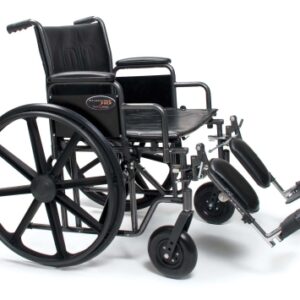 Bariatric Wheelchair Traveler HD Heavy Duty Dual Axle Desk Length Arm Elevating Legrest Black Upholstery 22 Inch Seat Width Adult 500 lbs. Weight Capacity