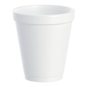 Insulated Drinking Cup Dart 8 oz. White Styrofoam Disposable