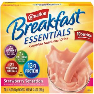 Oral Supplement Carnation Breakfast Essentials Strawberry Sensation Flavor Powder 1.26 oz. Individual Packet