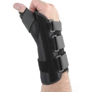 Thumb Splint FormFit Thumb Spica Medium D-Ring / Hook and Loop Strap Closure Left Hand Black