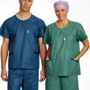 Scrub Shirt Barrier 3X-Large Green 3 Pockets Short Sleeve Unisex