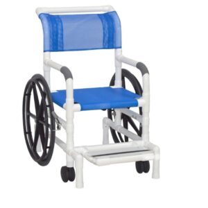 Shower Chair MJM International Fixed Arms PVC Frame Mesh Backrest 18 Inch Seat Width 300 lbs. Weight Capacity