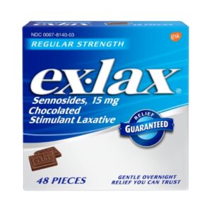 Laxative Ex-lax Chocolate Flavor Tablet 48 per Box 15 mg Strength Sennosides