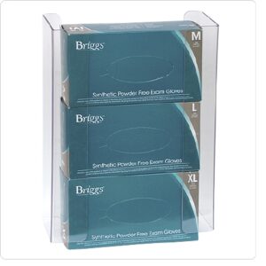 Glove Box Holder Horizontal Mounted 3-Box Capacity Clear 4-1/8 X 11-1/4 X 15-1/2 Inch Plastic