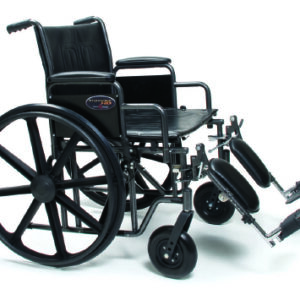 Bariatric Wheelchair Traveler HD Heavy Duty Dual Axle Desk Length Arm Elevating Legrest Black Upholstery 24 Inch Seat Width Adult 500 lbs. Weight Capacity