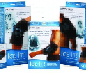 Cold Pack with Wrap Ice It! MaxCOMFORT System Neck / Throat / Jaw / Head 4-1/2 X 8 Inch Fabric / Foam / Vinyl / Gel Reusable
